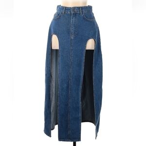 Nasty Gal double high split denim skirt size 6
